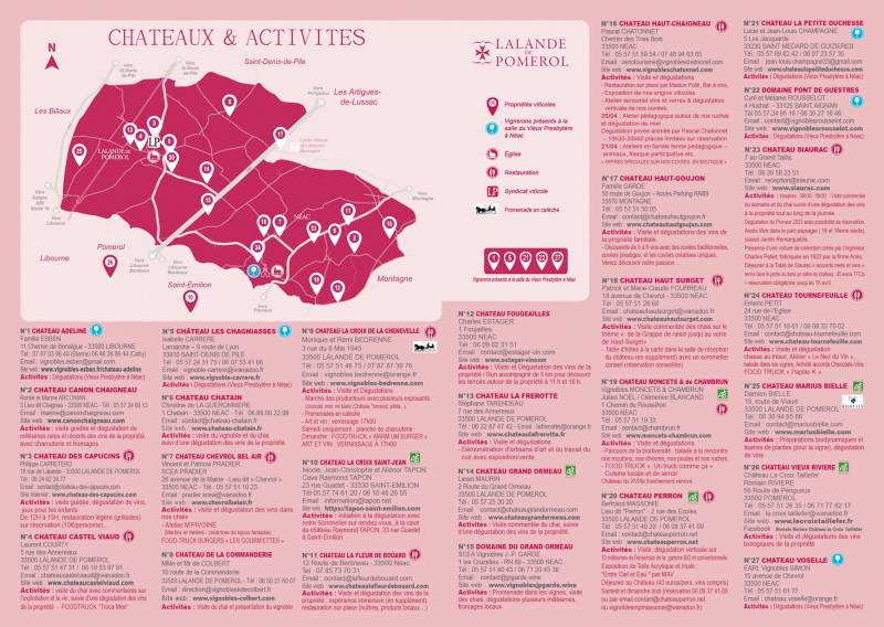 Liste des châteaux participants aux Portes Ouvertes de Lalande de Pomerol 2024