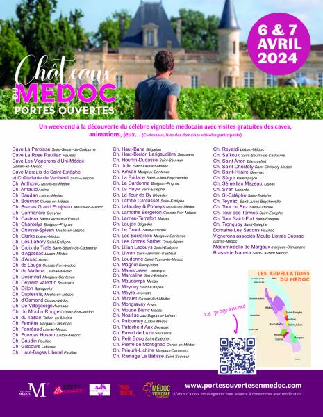 Portes Ouvertes Médoc 2024 Liste des châteaux