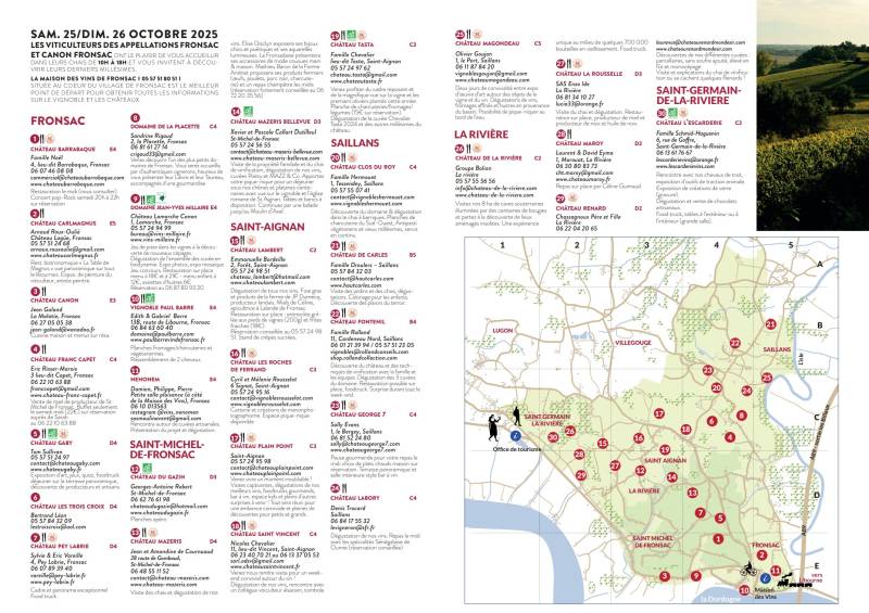 PORTES OUVERTES à Fronsac et Canon-Fronsac : liste des châteaux 2025