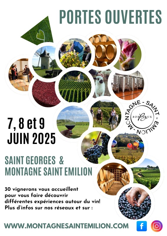 PORTES OUVERTES Saint-Georges et Montagne Saint-Emilion : 7, 8 et 9 juin 2025