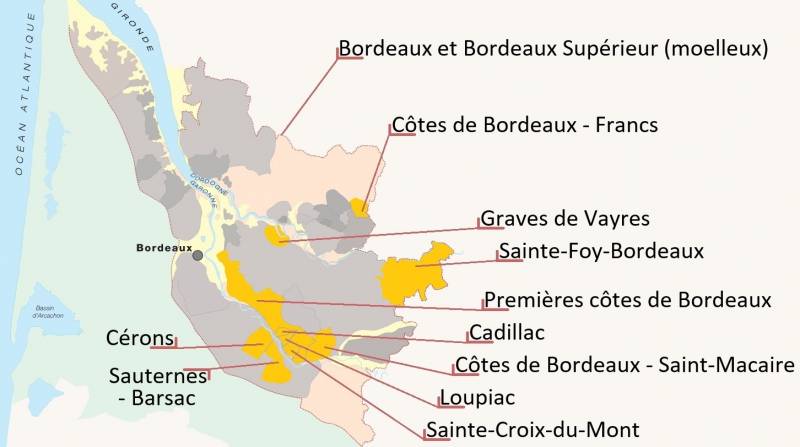 Les AOC Blanc Doux de Bordeaux