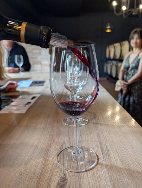 Le moment de la dégustation de vins de Bordeaux. Un instant de partage et d'échange, où les participants du wine tour se préparent à savourer les vins d'un Grand Cru Classé de Saint-Émilion