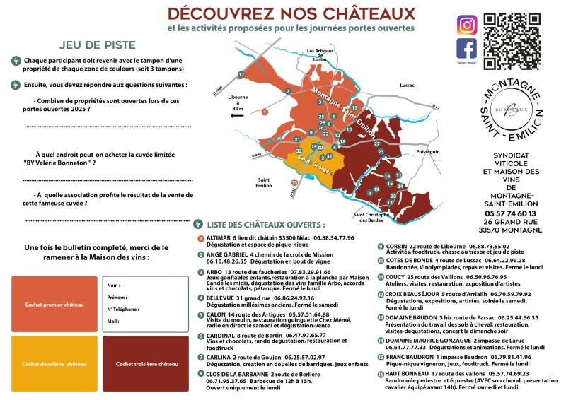 PORTES OUVERTES Saint-Georges et Montagne Saint-Emilion : 7, 8 et 9 juin 2025